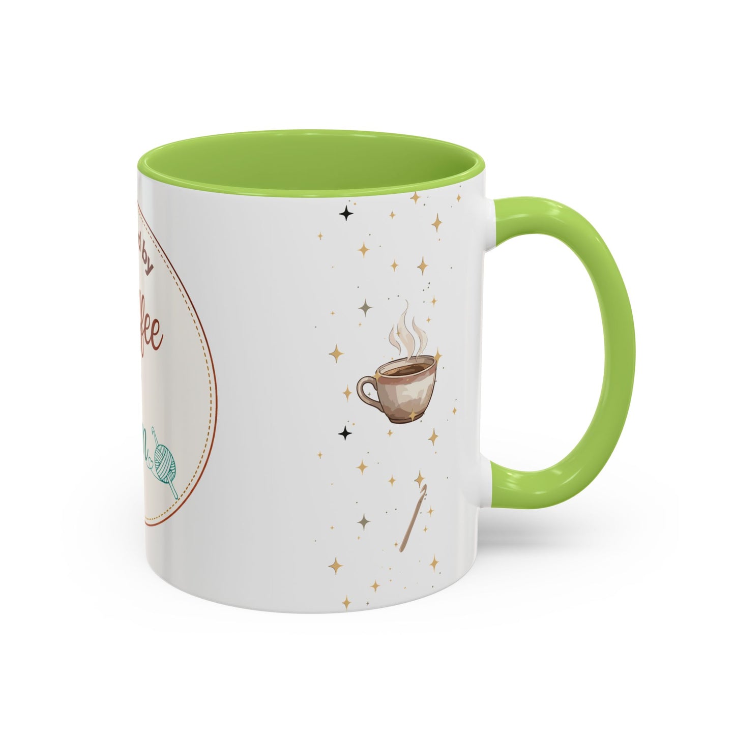 Powered by Coffee & Yarn Mug – Crochet Lover Coffee Cup | Knitting & Yarn Gift for Crocheters | Cozy Crafter Mug 11oz 15oz