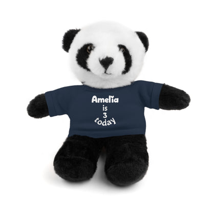 Personalized Birthday Plush Animal – Custom Name & Age Teddy, Bunny, Lion, Panda Gift for Kids