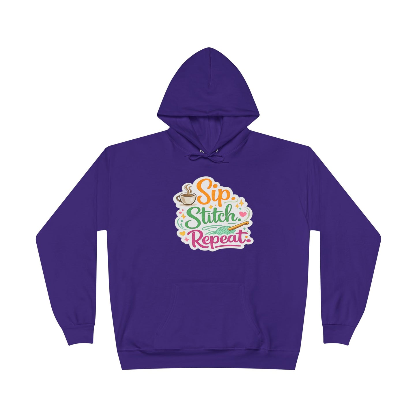 Sip. Stitch. Repeat.™ Hoodie – Cozy Crochet & Coffee Pullover for Makers | Yarn Lover Craft Hoodie
