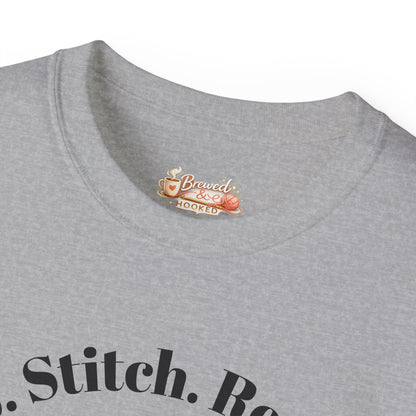 Sip. Stitch. Repeat.™ Shirt – Crochet & Knitting Lover Vintage Tee | Yarn Lover Gift | Cozy Crafter T-Shirt