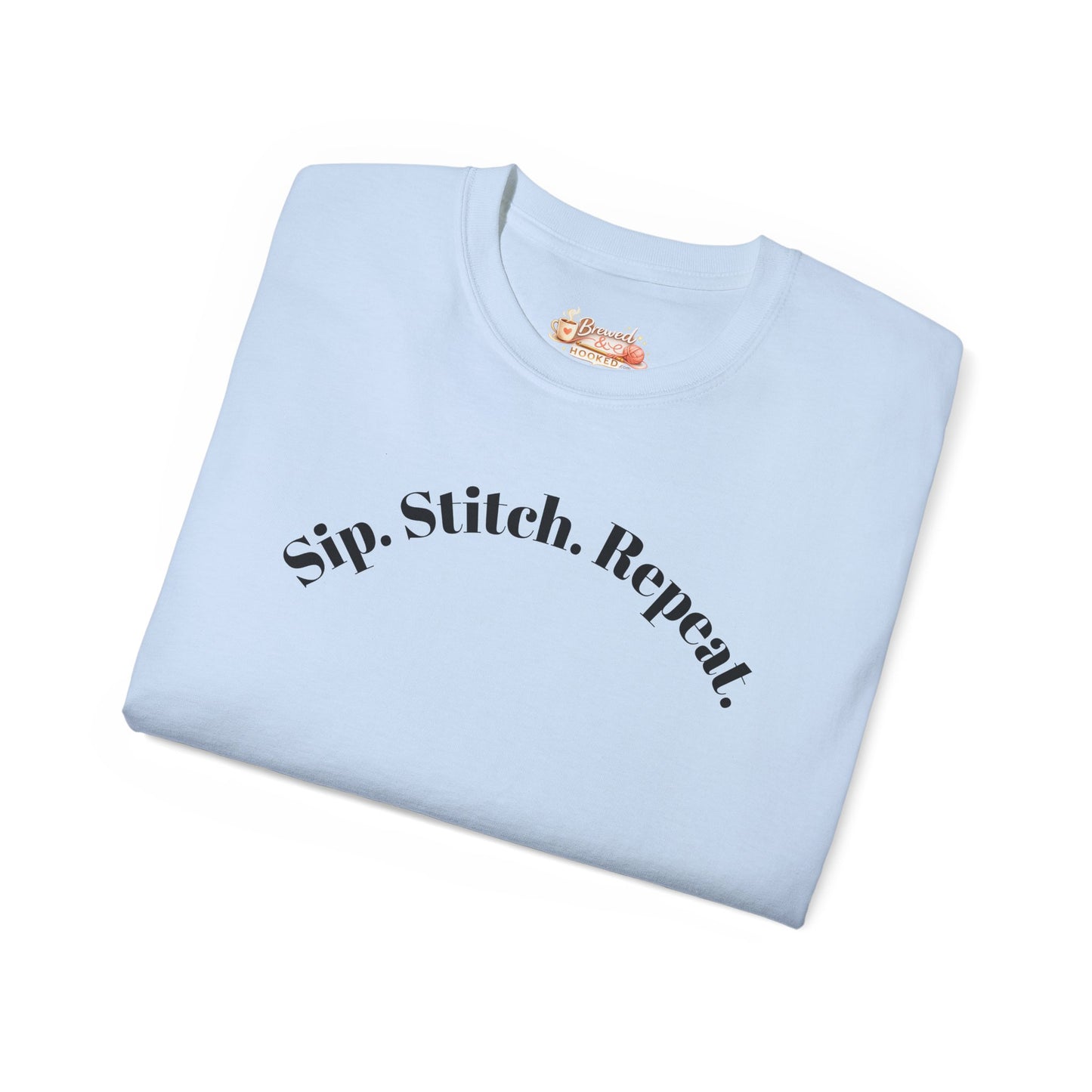 Sip. Stitch. Repeat.™ Shirt – Crochet & Knitting Lover Vintage Tee | Yarn Lover Gift | Cozy Crafter T-Shirt
