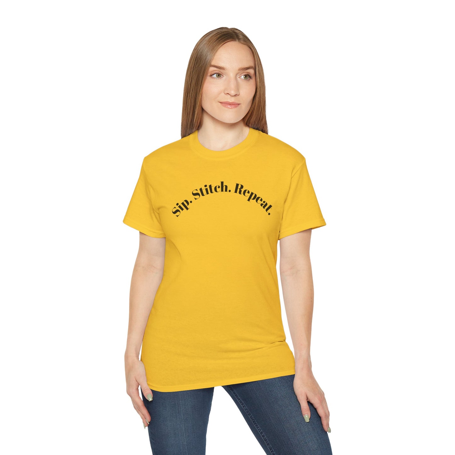 Sip. Stitch. Repeat.™ Shirt – Crochet & Knitting Lover Vintage Tee | Yarn Lover Gift | Cozy Crafter T-Shirt