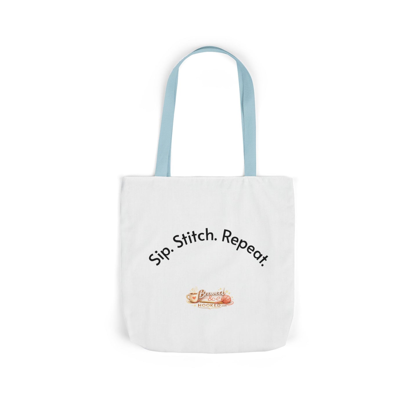 Sip. Stitch. Repeat.™ Tote Bag  for Crochet Knitting Yarn Lover Crafter Project Bag