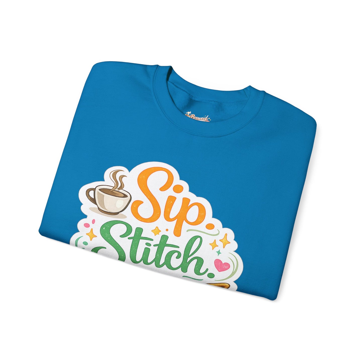 Sip. Stitch. Repeat.™ Sweatshirt — Cozy Maker Crewneck