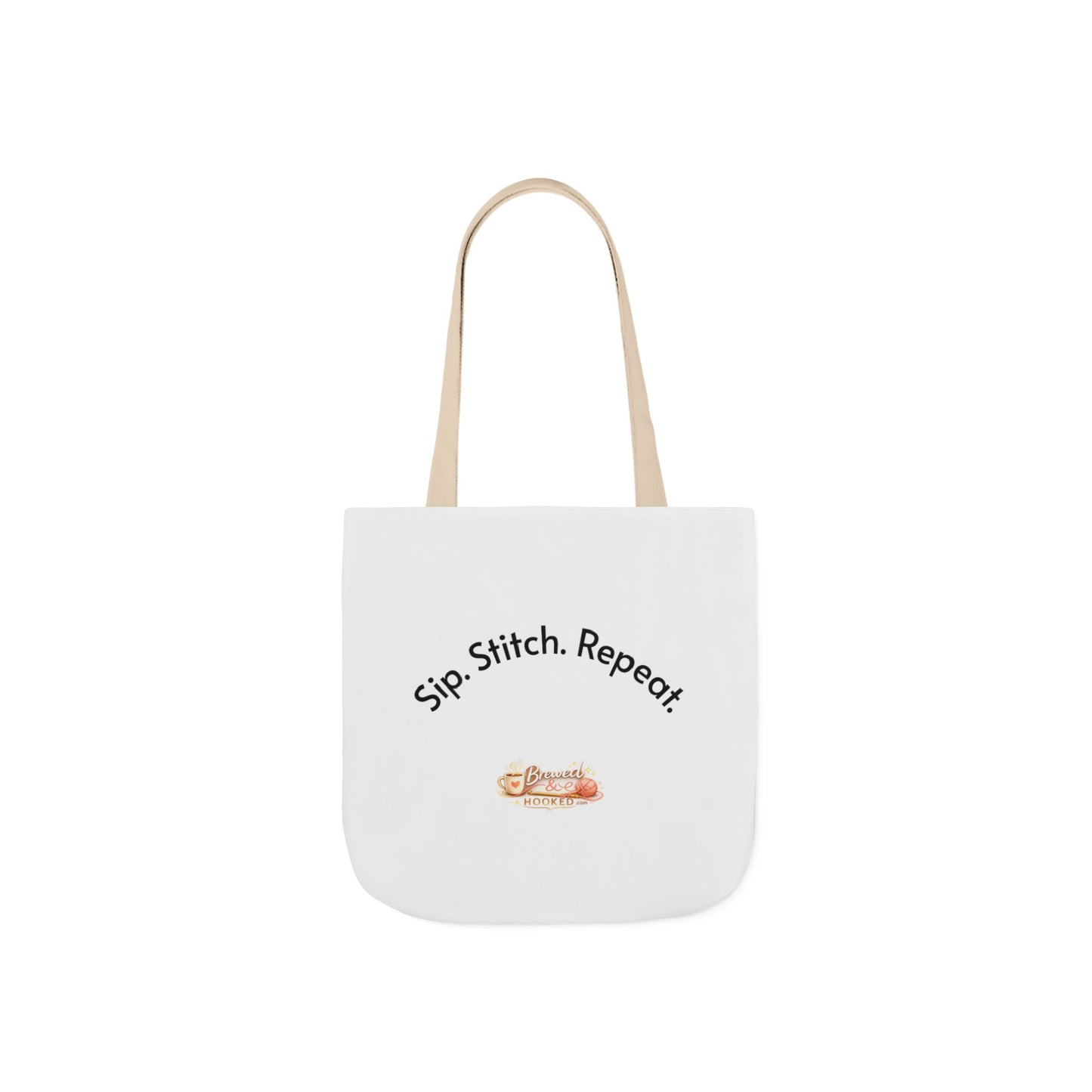 Sip. Stitch. Repeat.™ Tote Bag  for Crochet Knitting Yarn Lover Crafter Project Bag