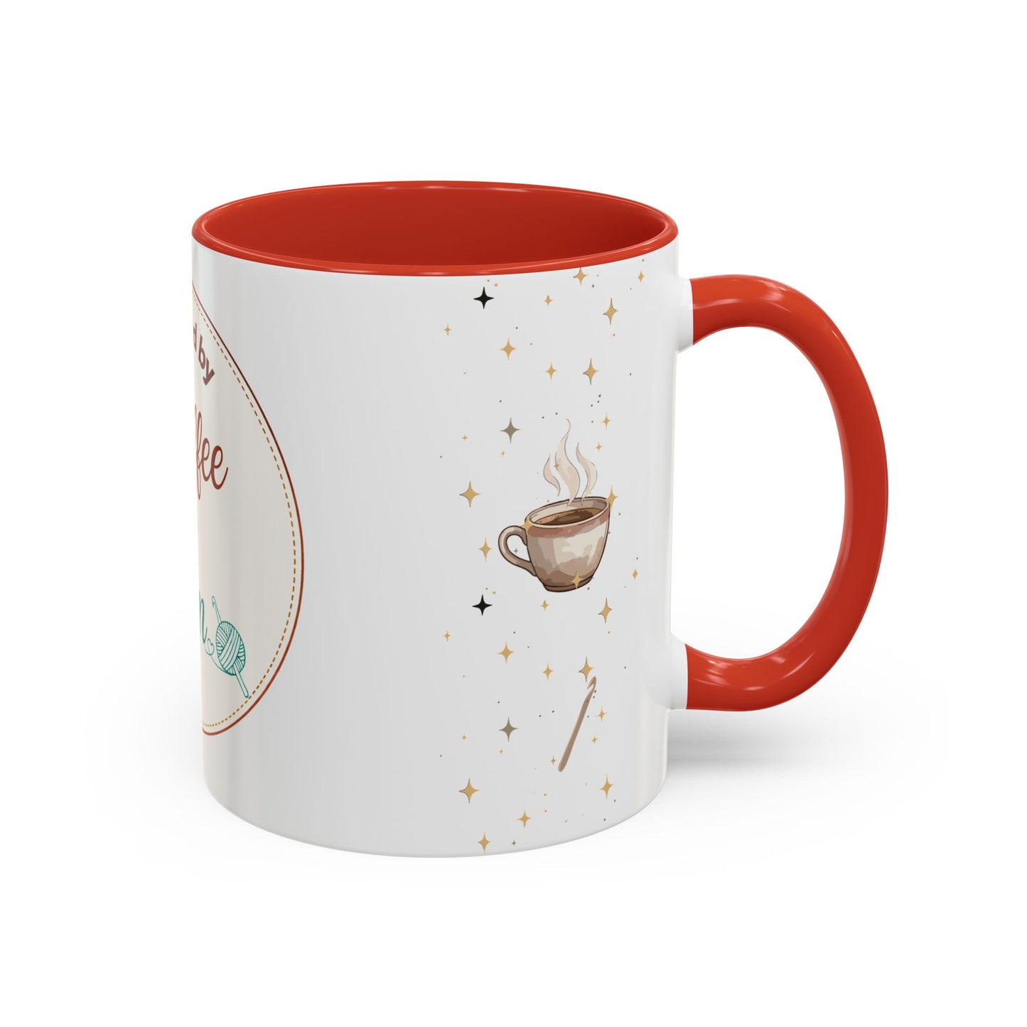 Powered by Coffee & Yarn Mug – Crochet Lover Coffee Cup | Knitting & Yarn Gift for Crocheters | Cozy Crafter Mug 11oz 15oz