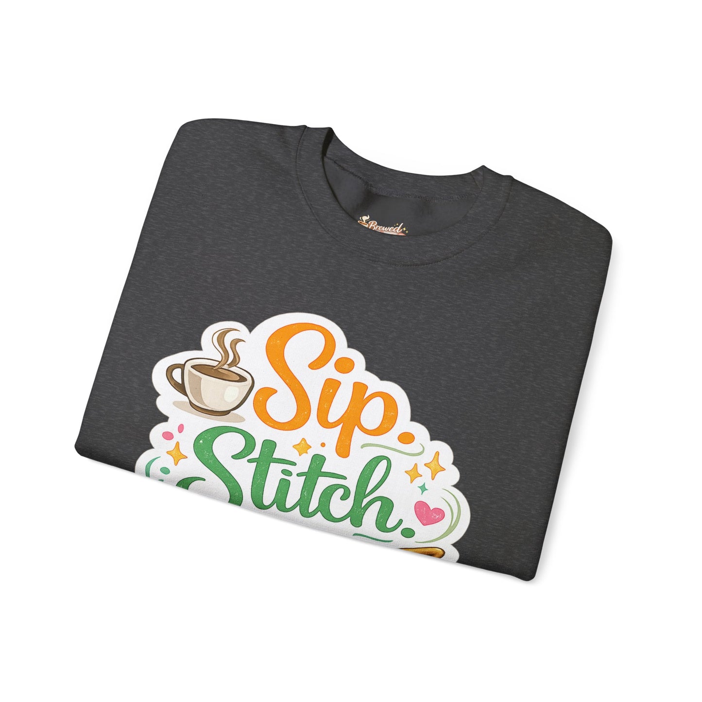 Sip. Stitch. Repeat.™ Sweatshirt — Cozy Maker Crewneck