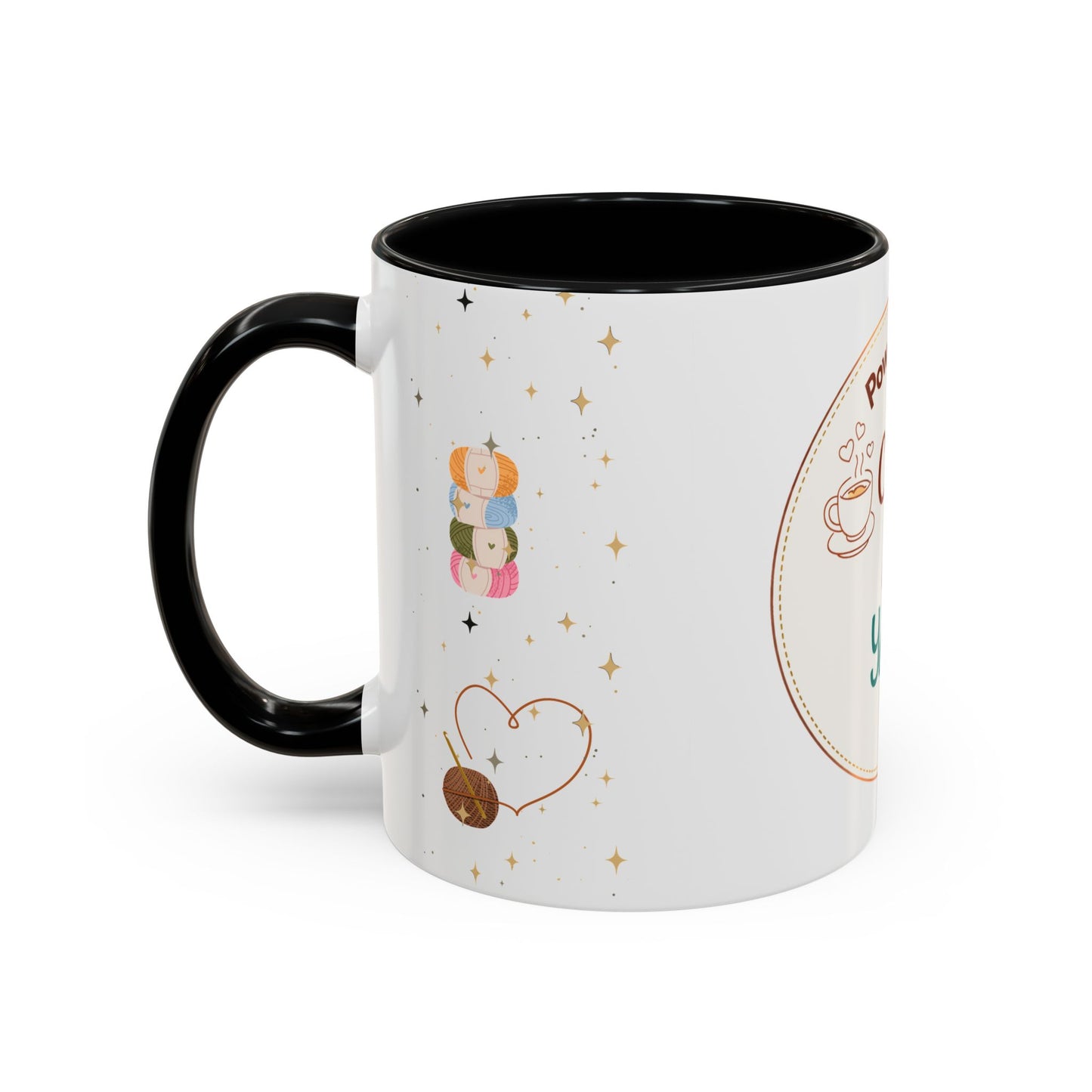 Powered by Coffee & Yarn Mug – Crochet Lover Coffee Cup | Knitting & Yarn Gift for Crocheters | Cozy Crafter Mug 11oz 15oz
