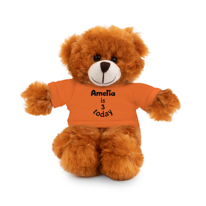 Personalized Birthday Plush Animal – Custom Name & Age Teddy, Bunny, Lion, Panda Gift for Kids