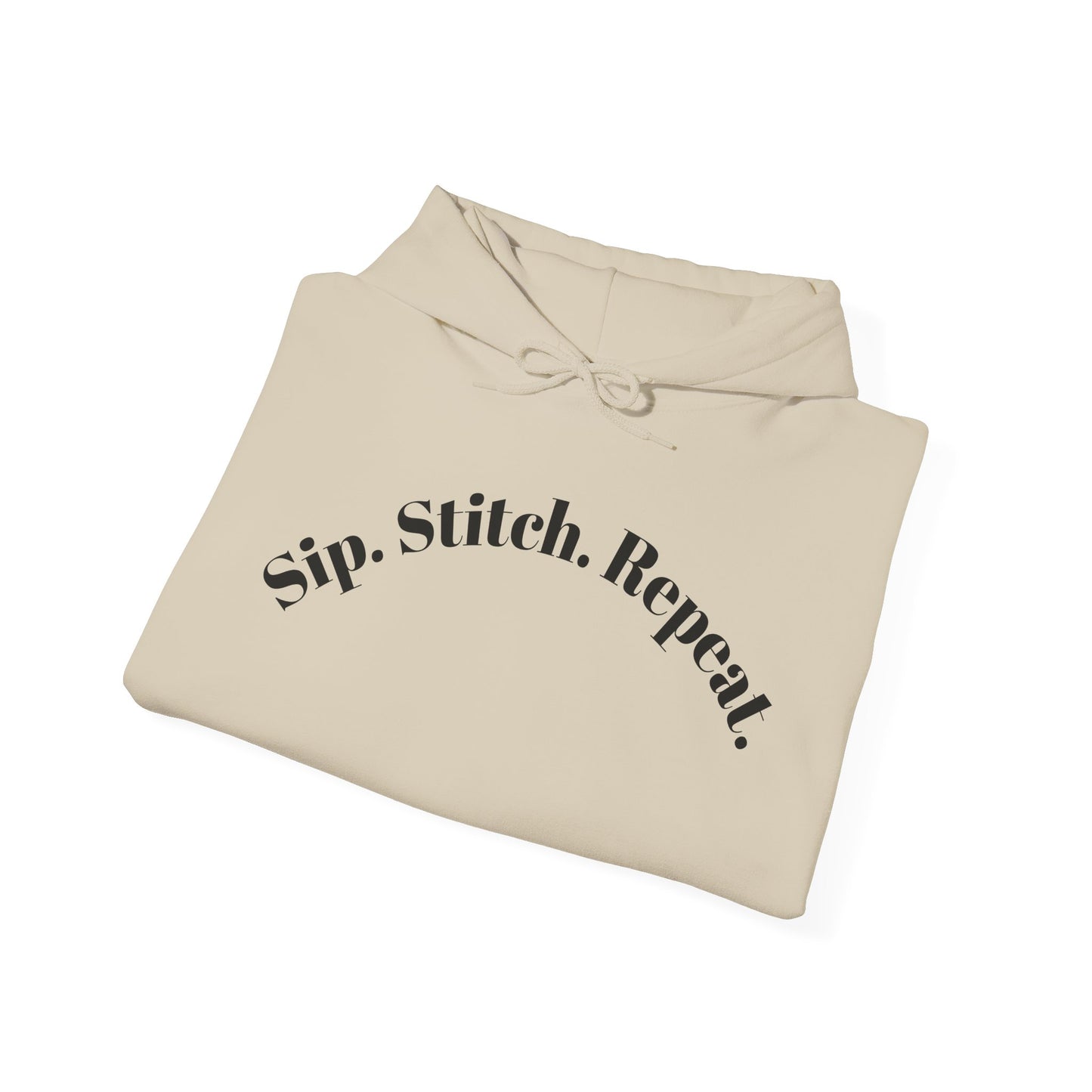 Sip. Stitch. Repeat.™ Hoodie – Cozy Crochet & Knitting Hoodie for Yarn Lovers | Crafting Pullover Sweatshirt