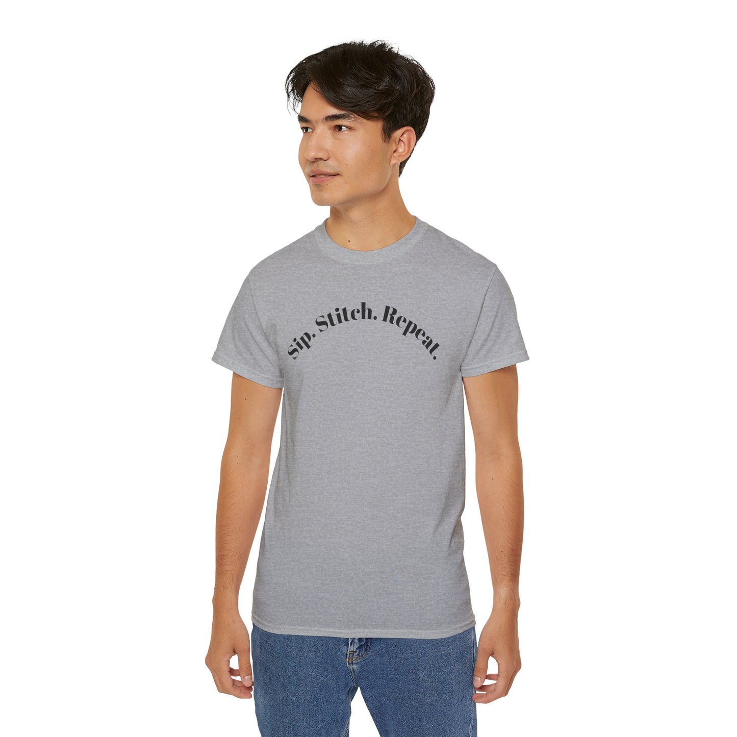 Sip. Stitch. Repeat.™ Shirt – Crochet & Knitting Lover Vintage Tee | Yarn Lover Gift | Cozy Crafter T-Shirt