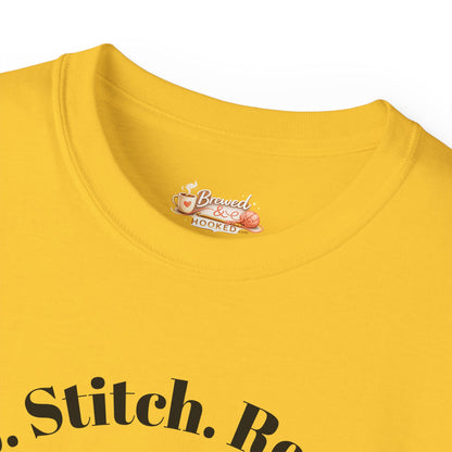 Sip. Stitch. Repeat.™ Shirt – Crochet & Knitting Lover Vintage Tee | Yarn Lover Gift | Cozy Crafter T-Shirt