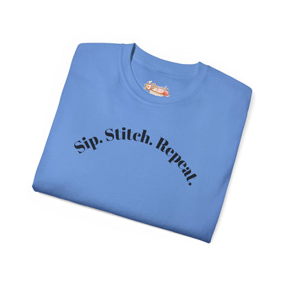 Sip. Stitch. Repeat.™ Shirt – Crochet & Knitting Lover Vintage Tee | Yarn Lover Gift | Cozy Crafter T-Shirt