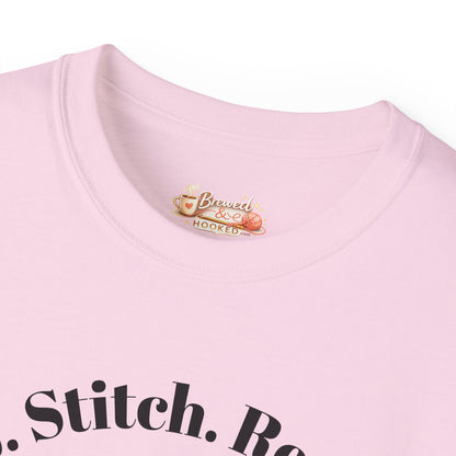 Sip. Stitch. Repeat.™ Shirt – Crochet & Knitting Lover Vintage Tee | Yarn Lover Gift | Cozy Crafter T-Shirt
