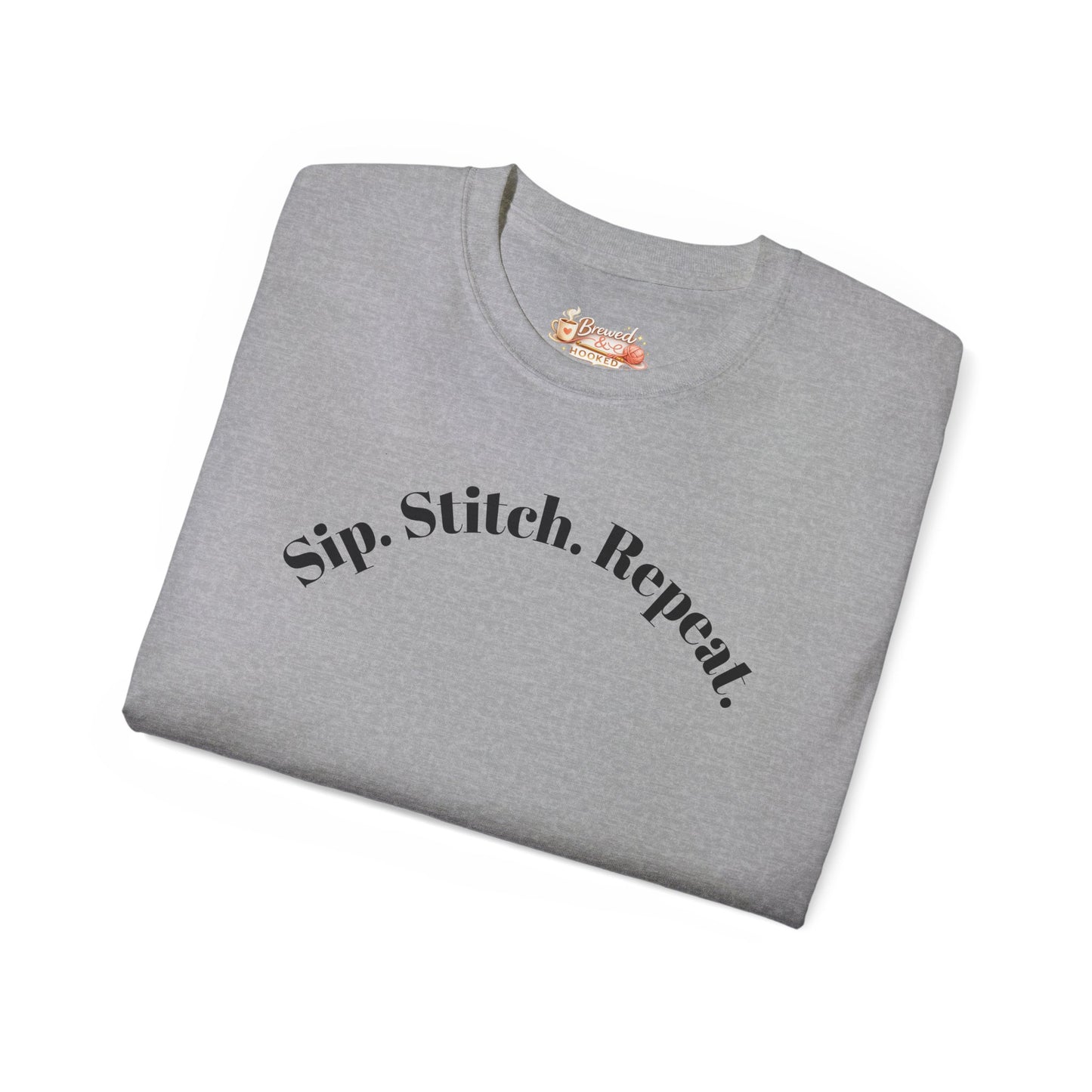 Sip. Stitch. Repeat.™ Shirt – Crochet & Knitting Lover Vintage Tee | Yarn Lover Gift | Cozy Crafter T-Shirt
