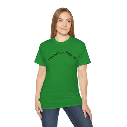 Sip. Stitch. Repeat.™ Shirt – Crochet & Knitting Lover Vintage Tee | Yarn Lover Gift | Cozy Crafter T-Shirt