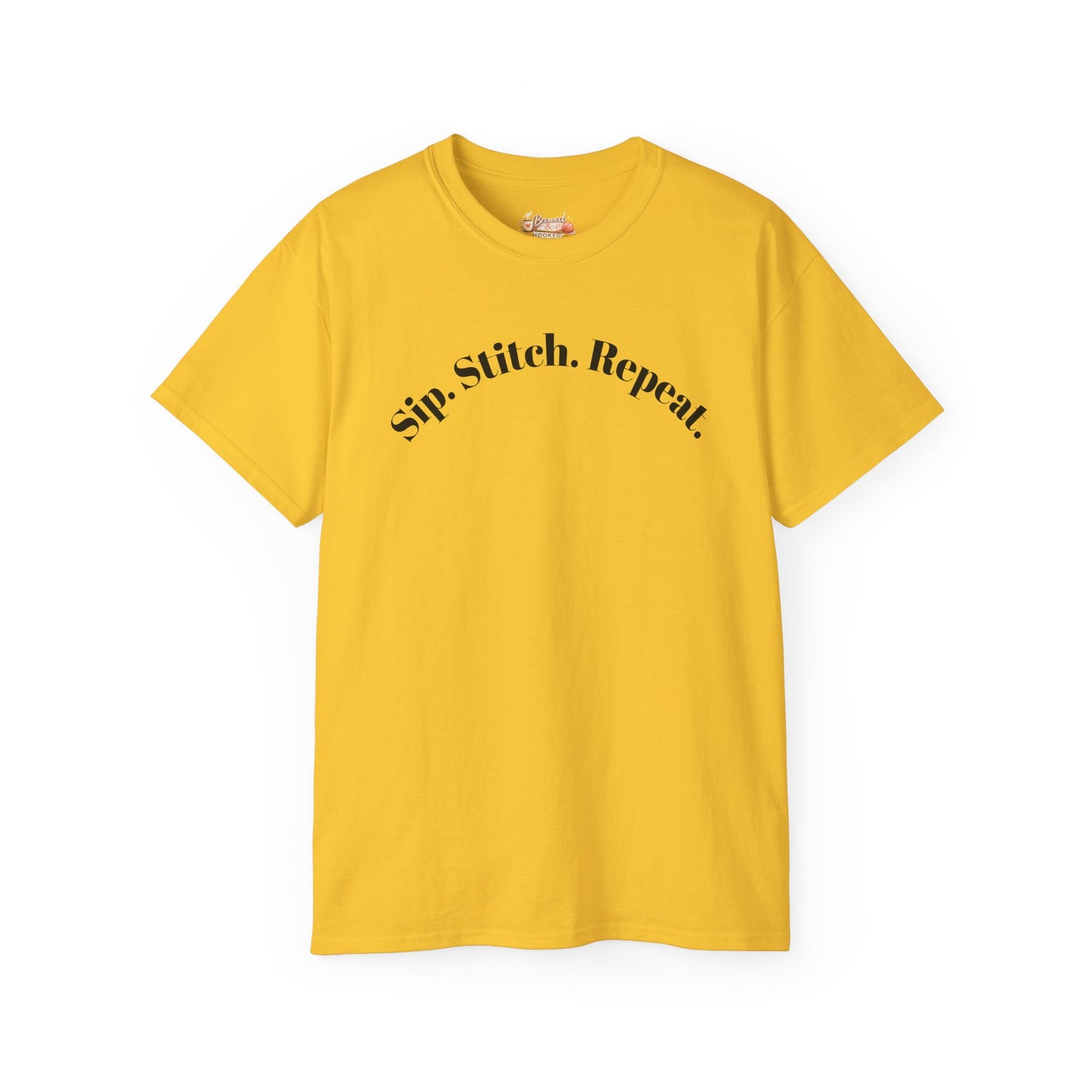 Sip. Stitch. Repeat.™ Shirt – Crochet & Knitting Lover Vintage Tee | Yarn Lover Gift | Cozy Crafter T-Shirt