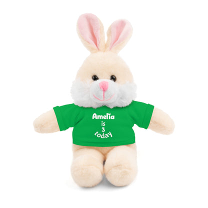 Personalized Birthday Plush Animal – Custom Name & Age Teddy, Bunny, Lion, Panda Gift for Kids