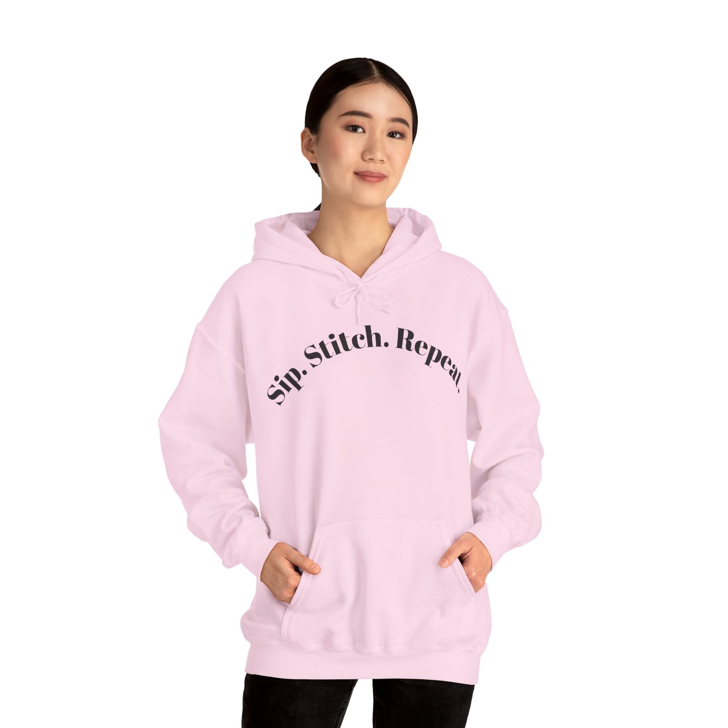 Sip. Stitch. Repeat.™ Hoodie – Cozy Crochet & Knitting Hoodie for Yarn Lovers | Crafting Pullover Sweatshirt