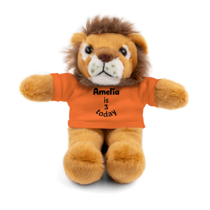 Personalized Birthday Plush Animal – Custom Name & Age Teddy, Bunny, Lion, Panda Gift for Kids