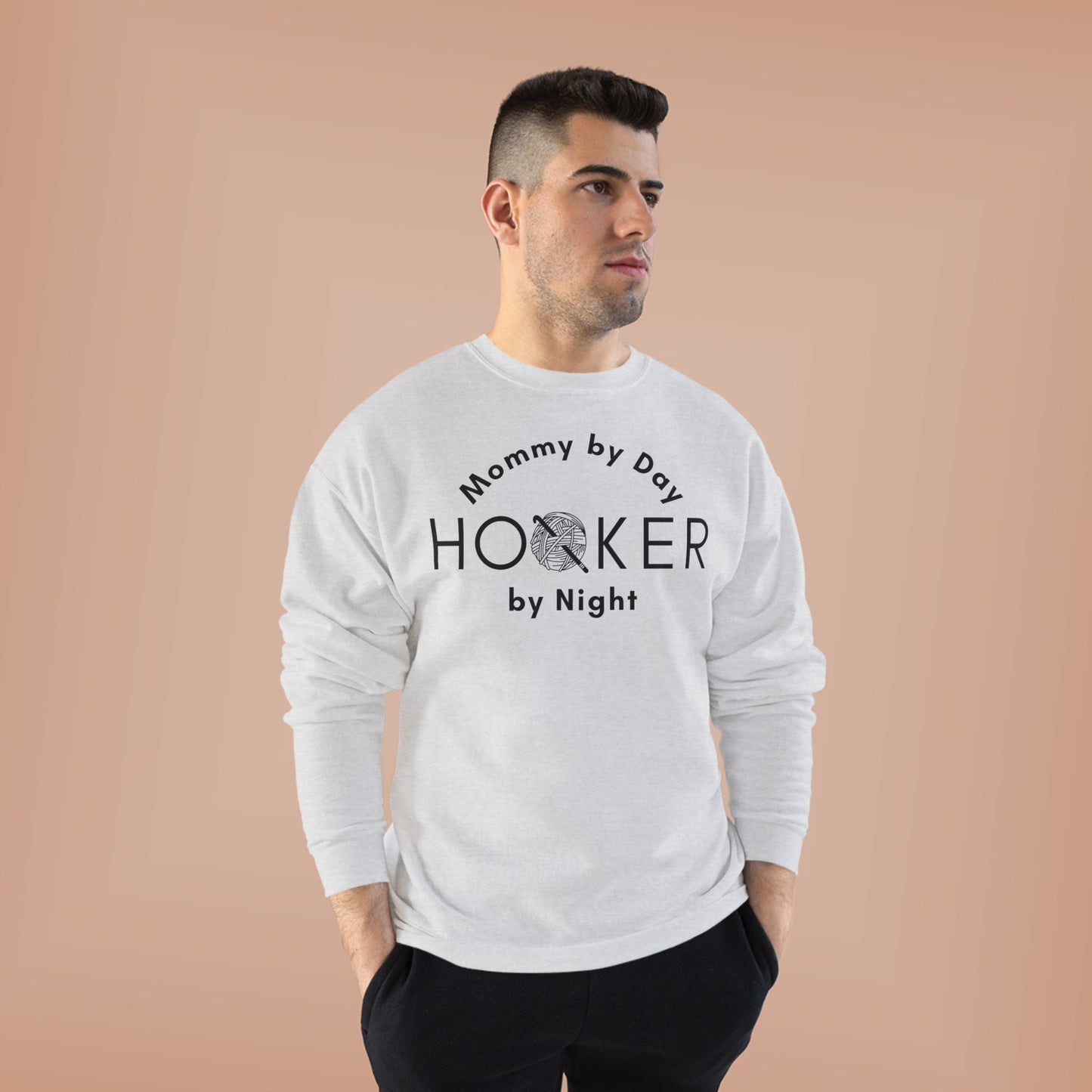 Mommy by Day Hooker by Night Sweatshirt – Funny Crochet Sweatshirt, Yarn Lover Gift, Crochet Humor Crewneck