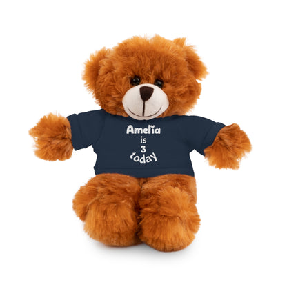 Personalized Birthday Plush Animal – Custom Name & Age Teddy, Bunny, Lion, Panda Gift for Kids