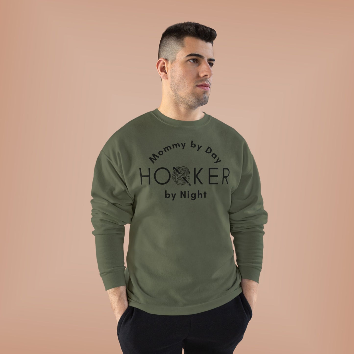 Mommy by Day Hooker by Night Sweatshirt – Funny Crochet Sweatshirt, Yarn Lover Gift, Crochet Humor Crewneck