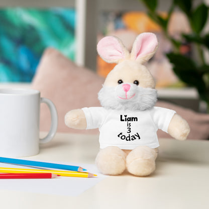 Personalized Birthday Plush Animal – Custom Name & Age Teddy, Bunny, Lion, Panda Gift for Kids
