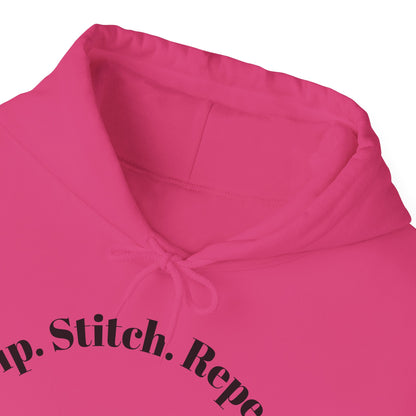 Sip. Stitch. Repeat.™ Hoodie – Cozy Crochet & Knitting Hoodie for Yarn Lovers | Crafting Pullover Sweatshirt
