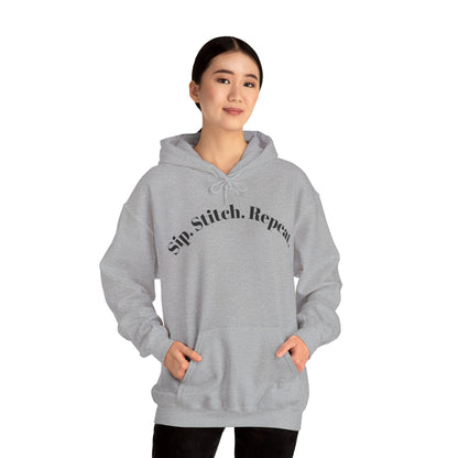 Sip. Stitch. Repeat.™ Hoodie – Cozy Crochet & Knitting Hoodie for Yarn Lovers | Crafting Pullover Sweatshirt