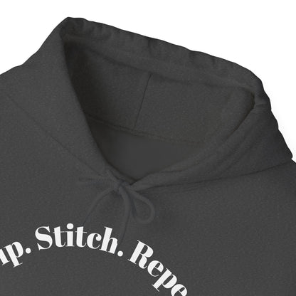 Sip. Stitch. Repeat.™ Hoodie – Cozy Crochet & Knitting Hoodie for Yarn Lovers | Crafting Pullover Sweatshirt
