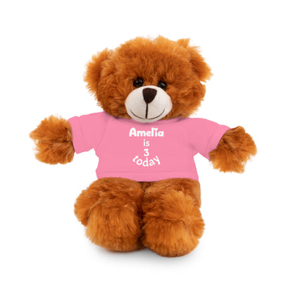 Personalized Birthday Plush Animal – Custom Name & Age Teddy, Bunny, Lion, Panda Gift for Kids