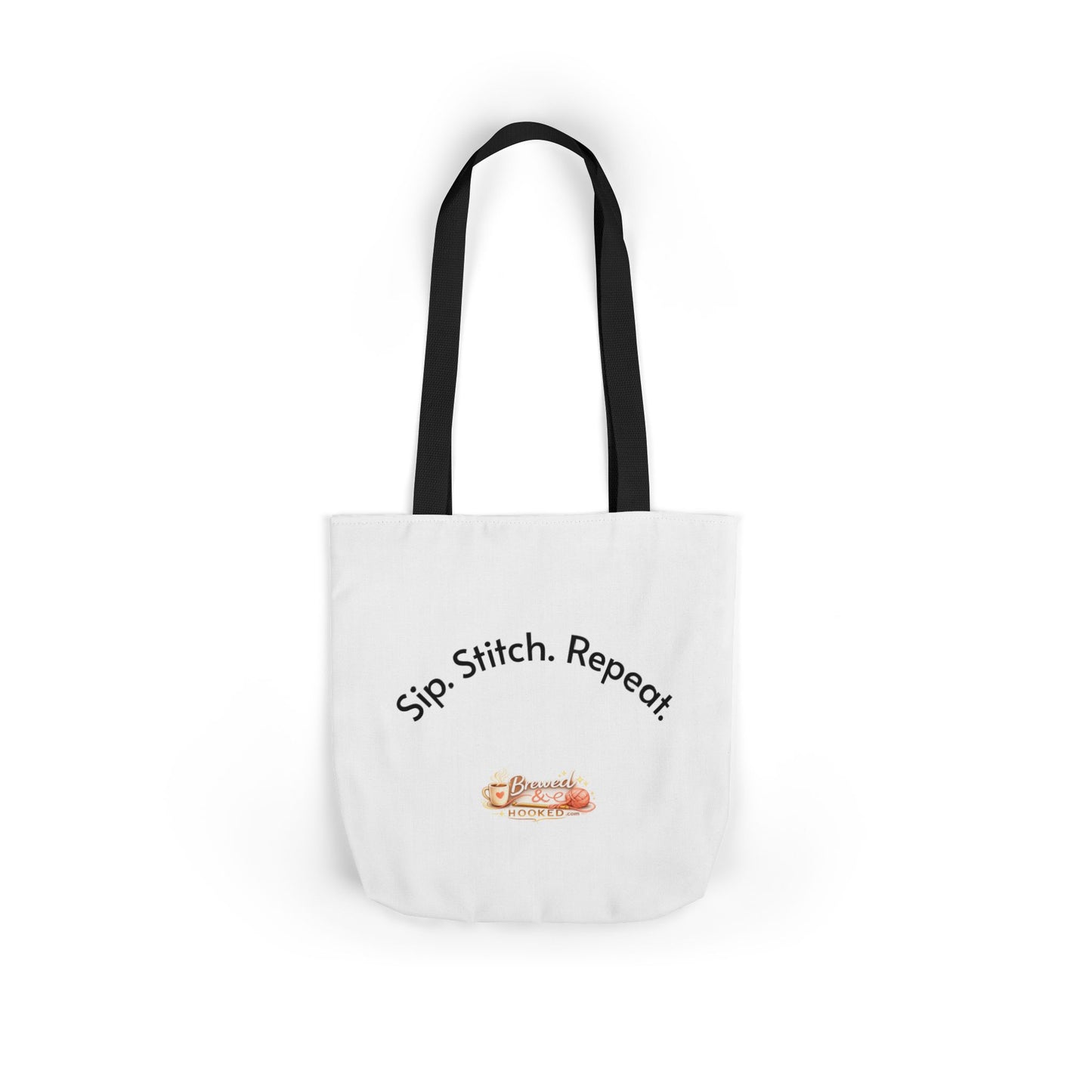 Sip. Stitch. Repeat.™ Tote Bag  for Crochet Knitting Yarn Lover Crafter Project Bag
