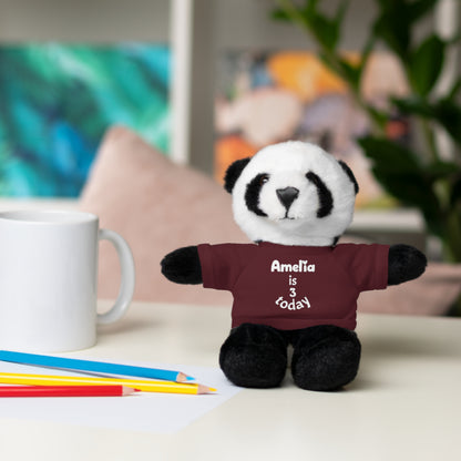 Personalized Birthday Plush Animal – Custom Name & Age Teddy, Bunny, Lion, Panda Gift for Kids