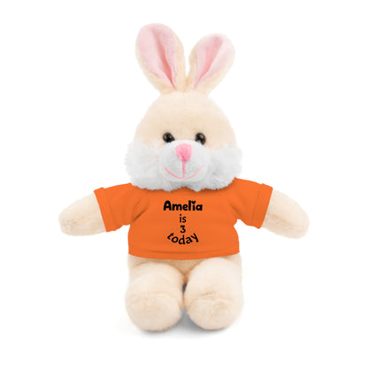 Personalized Birthday Plush Animal – Custom Name & Age Teddy, Bunny, Lion, Panda Gift for Kids