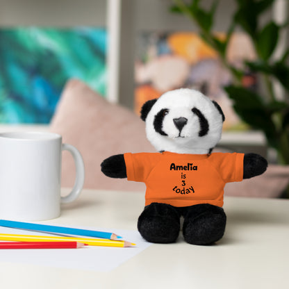 Personalized Birthday Plush Animal – Custom Name & Age Teddy, Bunny, Lion, Panda Gift for Kids