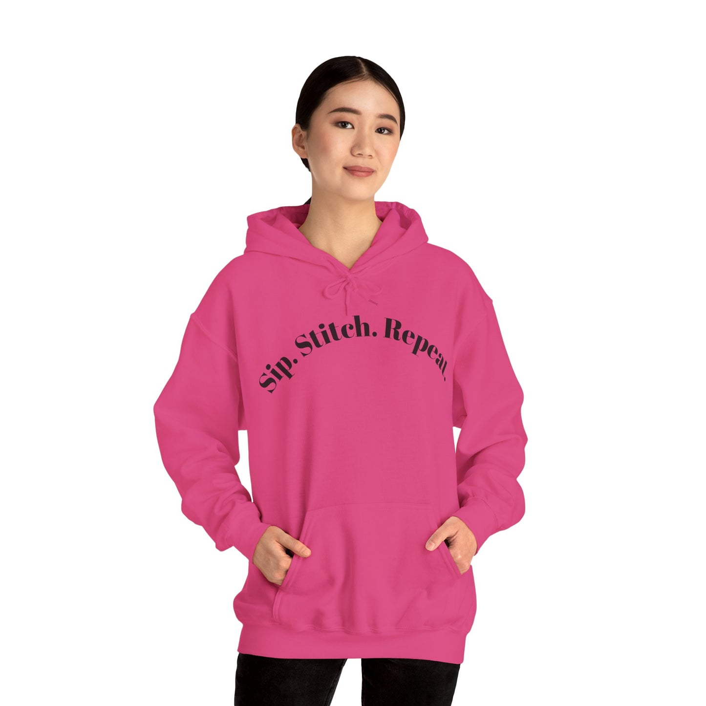 Sip. Stitch. Repeat.™ Hoodie – Cozy Crochet & Knitting Hoodie for Yarn Lovers | Crafting Pullover Sweatshirt