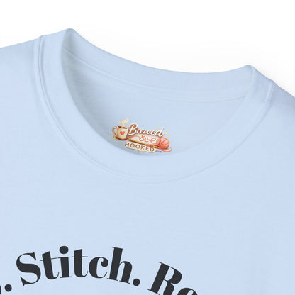 Sip. Stitch. Repeat.™ Shirt – Crochet & Knitting Lover Vintage Tee | Yarn Lover Gift | Cozy Crafter T-Shirt