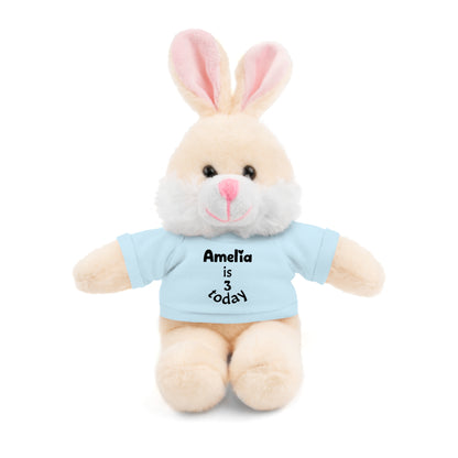 Personalized Birthday Plush Animal – Custom Name & Age Teddy, Bunny, Lion, Panda Gift for Kids