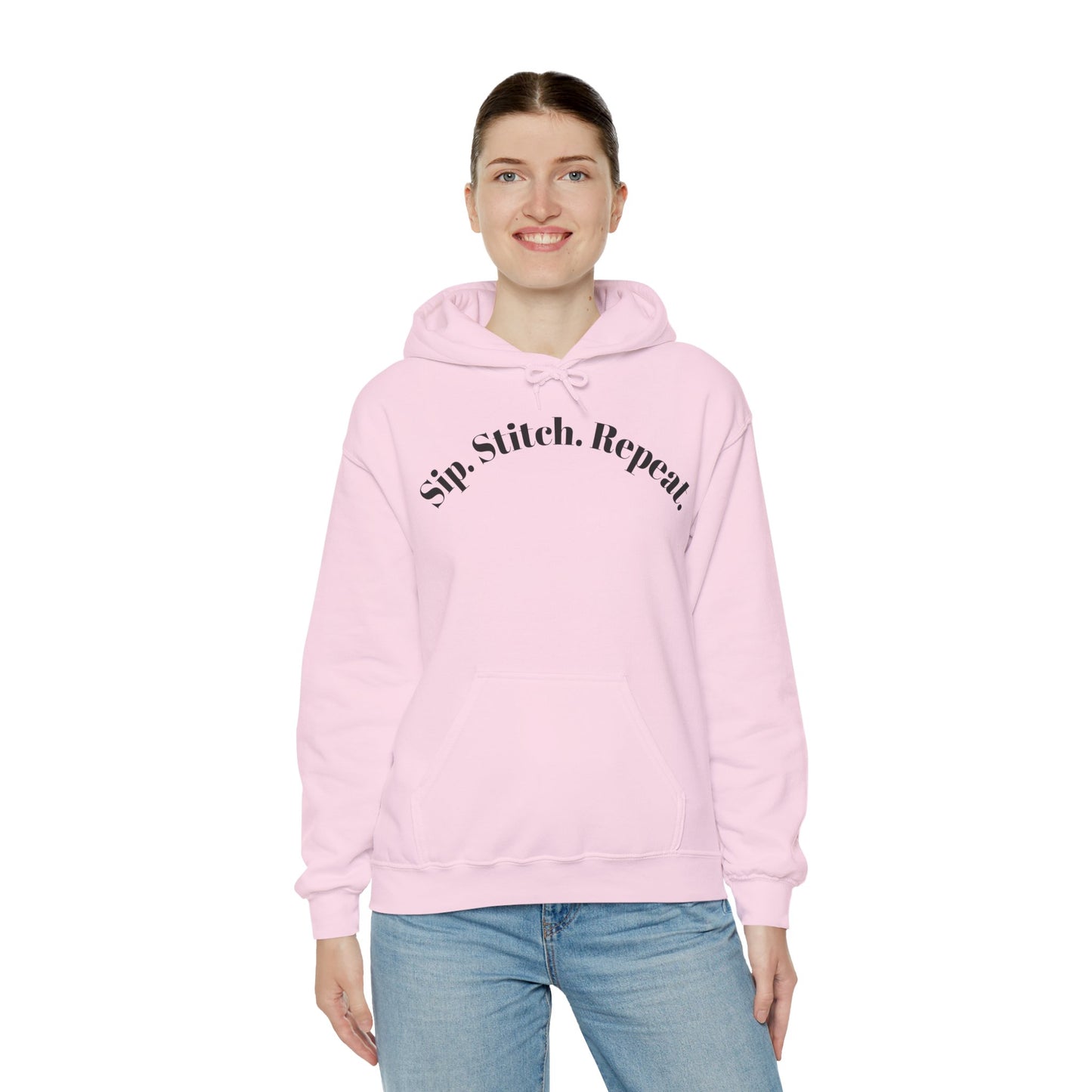 Sip. Stitch. Repeat.™ Hoodie – Cozy Crochet & Knitting Hoodie for Yarn Lovers | Crafting Pullover Sweatshirt