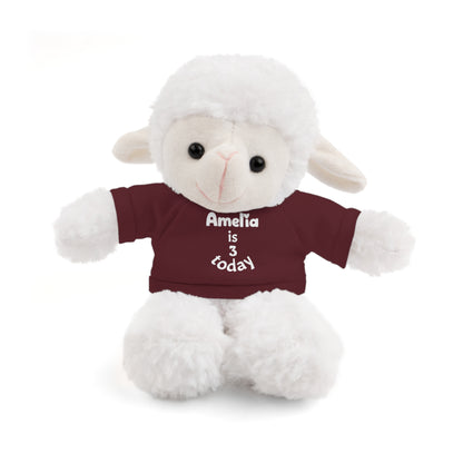 Personalized Birthday Plush Animal – Custom Name & Age Teddy, Bunny, Lion, Panda Gift for Kids