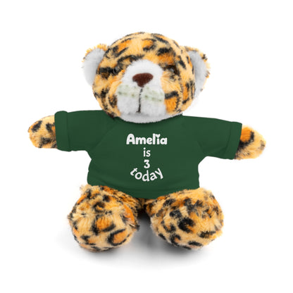 Personalized Birthday Plush Animal – Custom Name & Age Teddy, Bunny, Lion, Panda Gift for Kids