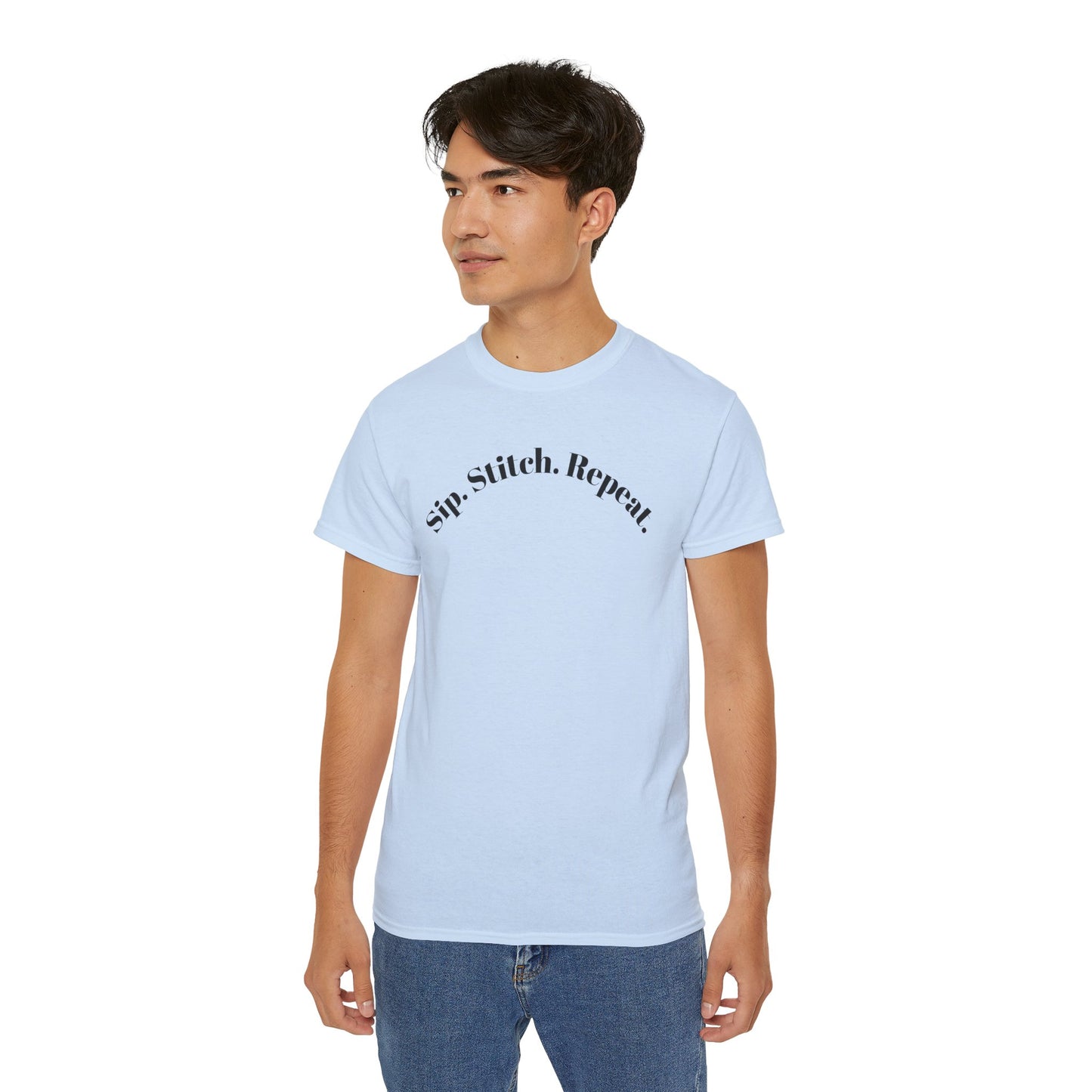 Sip. Stitch. Repeat.™ Shirt – Crochet & Knitting Lover Vintage Tee | Yarn Lover Gift | Cozy Crafter T-Shirt
