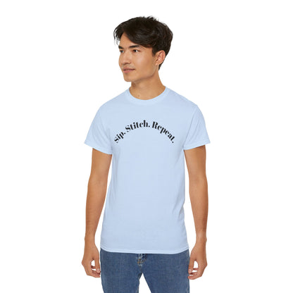 Sip. Stitch. Repeat.™ Shirt – Crochet & Knitting Lover Vintage Tee | Yarn Lover Gift | Cozy Crafter T-Shirt