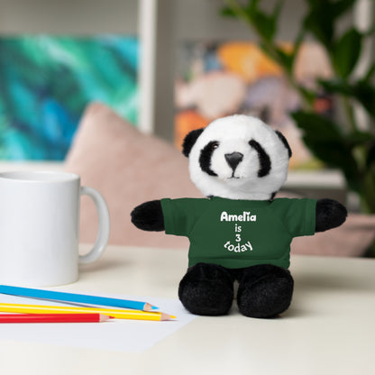 Personalized Birthday Plush Animal – Custom Name & Age Teddy, Bunny, Lion, Panda Gift for Kids