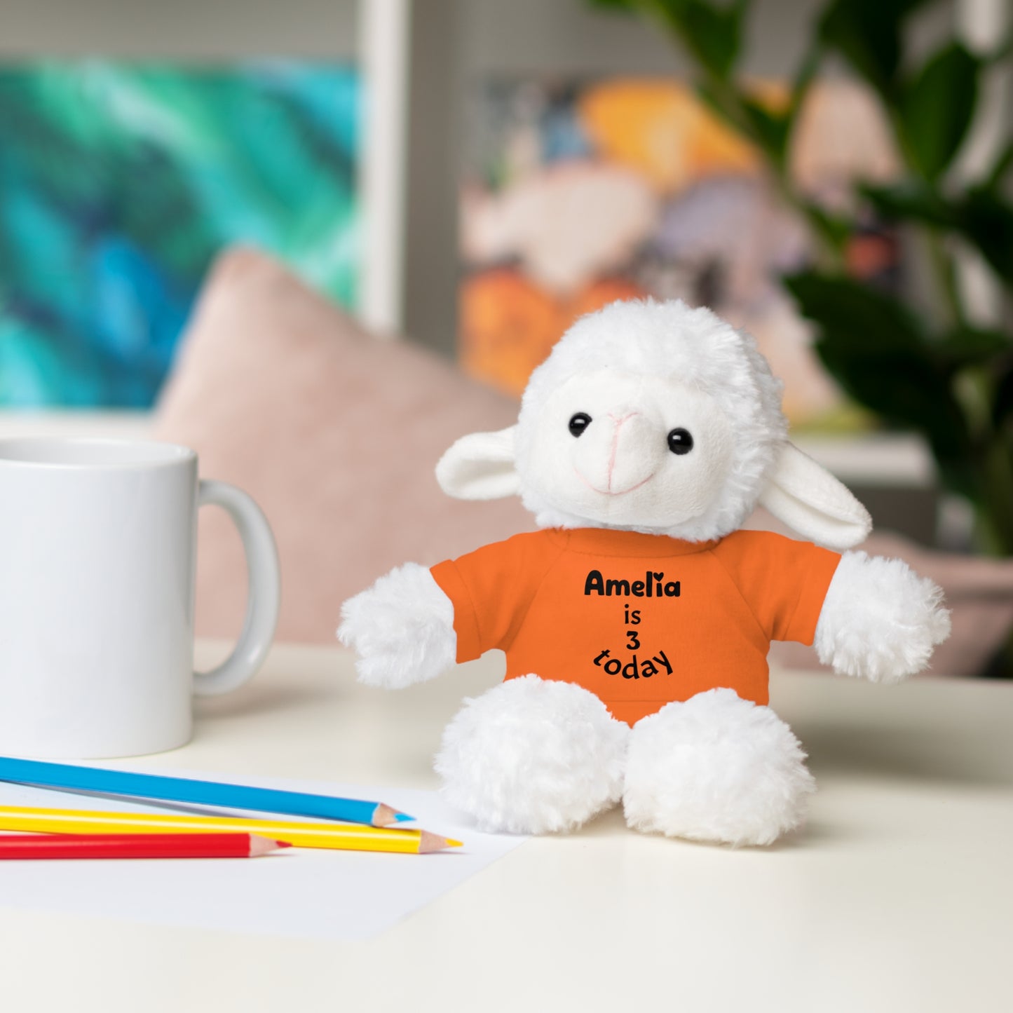 Personalized Birthday Plush Animal – Custom Name & Age Teddy, Bunny, Lion, Panda Gift for Kids