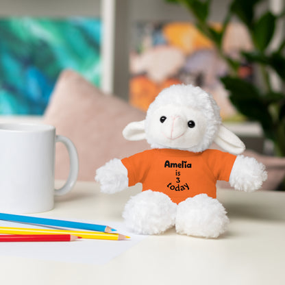 Personalized Birthday Plush Animal – Custom Name & Age Teddy, Bunny, Lion, Panda Gift for Kids