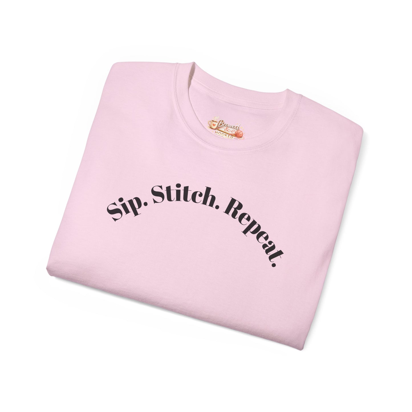 Sip. Stitch. Repeat.™ Shirt – Crochet & Knitting Lover Vintage Tee | Yarn Lover Gift | Cozy Crafter T-Shirt