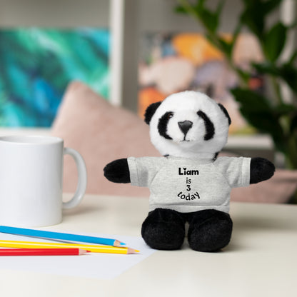 Personalized Birthday Plush Animal – Custom Name & Age Teddy, Bunny, Lion, Panda Gift for Kids