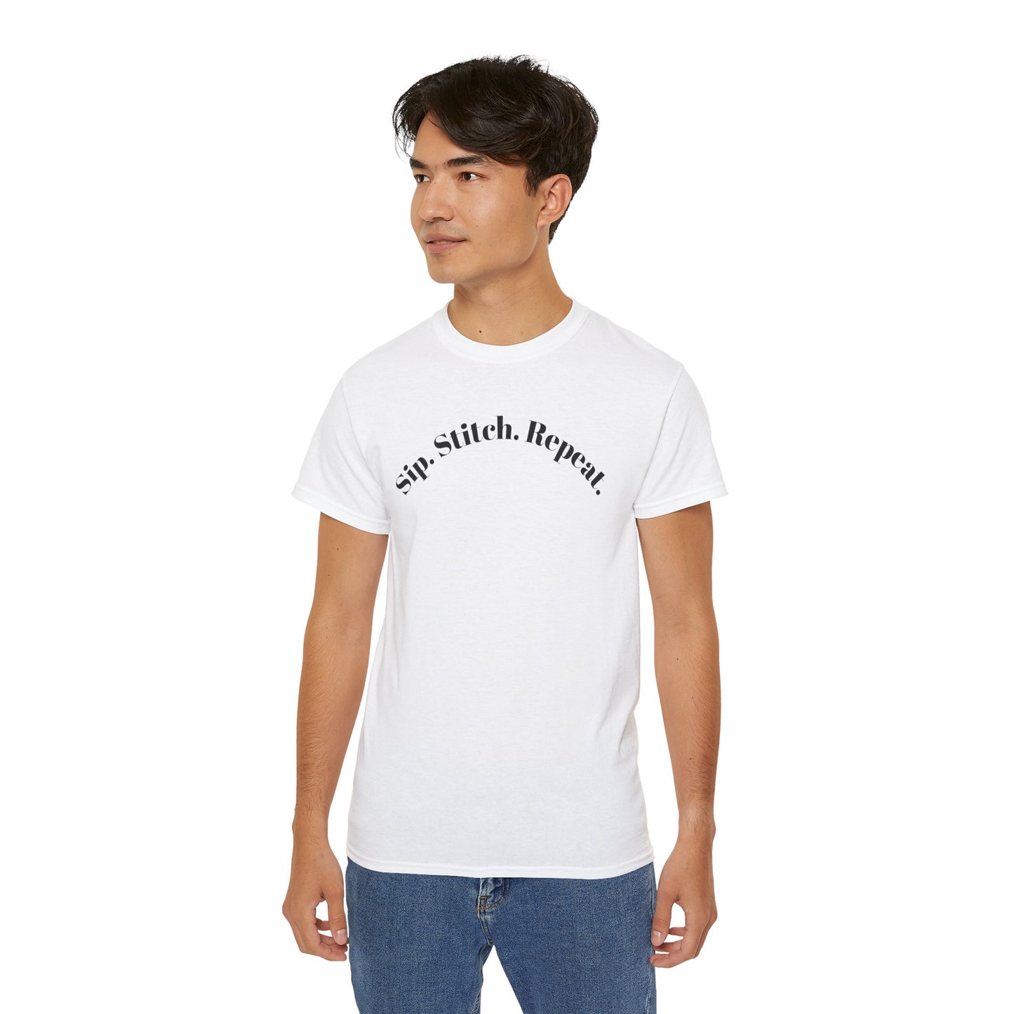 Sip. Stitch. Repeat.™ Shirt – Crochet & Knitting Lover Vintage Tee | Yarn Lover Gift | Cozy Crafter T-Shirt